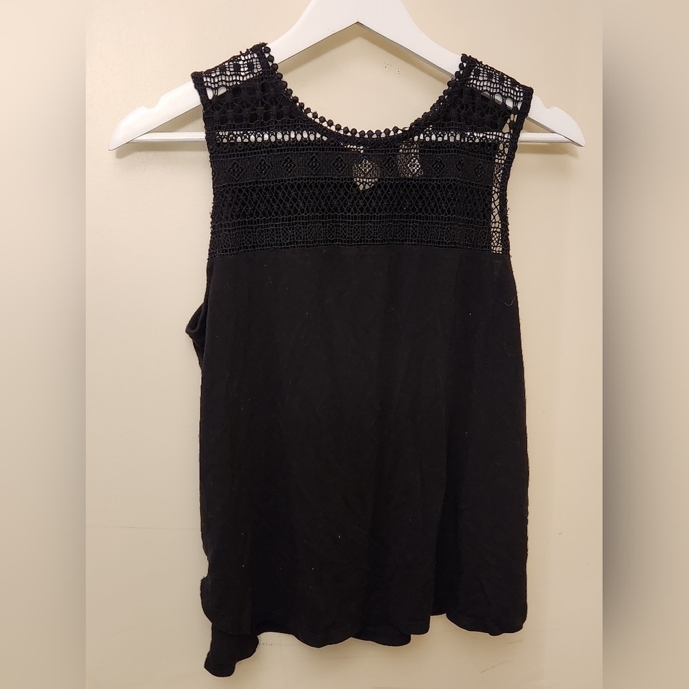H&M black open lace sleeveless top by HM size M